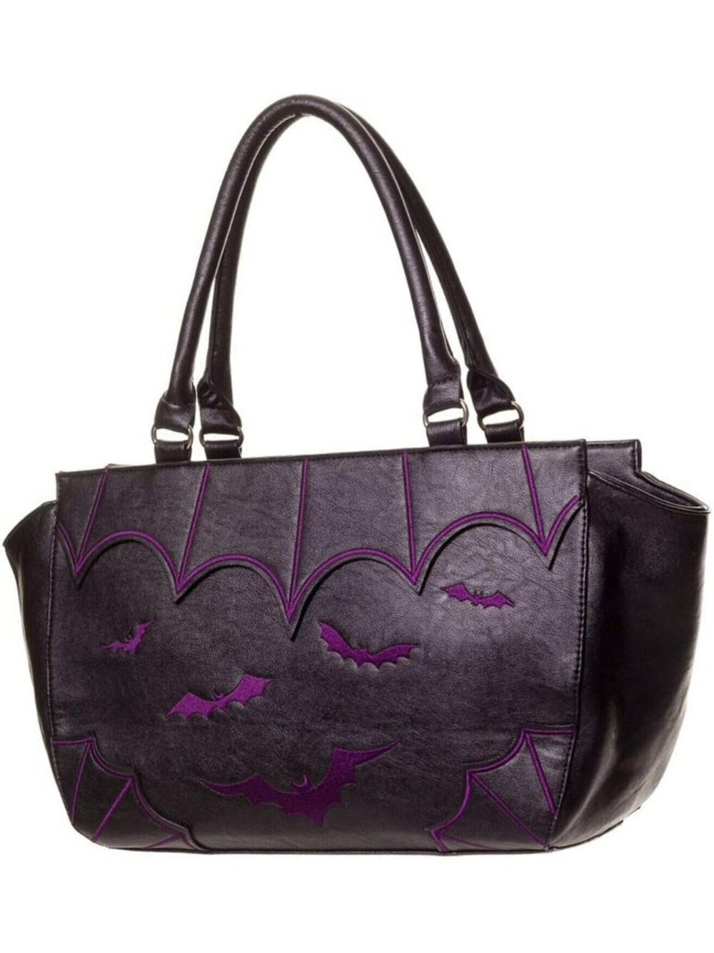 🎃Women's Purple Bats Handbag Dark Gothic Purse Alternative Shoulder Bag